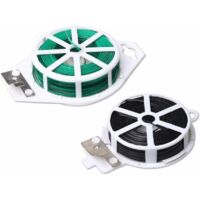 DEESSE SHOP - 2 rouleaux d'attaches de fil de jardin, fil de plante avec coupe, attaches de plantes métalliques pour greffe de plantes pour jardin, bureau à domicile (vert noir, chaque 50 m)