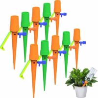 DEESSE SHOP - Kit d'irrigation goutte à goutte 20pcs, piquets d'arrosage automatique avec support anti-basculement 20pcs, adapté à toutes les bouteilles, pour plantes d'intérieur et d'extérieur (20PCS