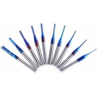DEESSE SHOP - 10pcs Set Nano Blue Coat End Mill CNC Router avec 1/8 Shank