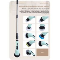 Machine de nettoyage électrique sans fil rechargeable, brosse automatique pour la vaisselle, la baignoire et le carrelage, outil de nettoyage professionnel avec tige télescopique.