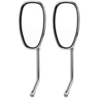 2 pièce 10mm Universel Rétroviseur de Moto Rétroviseur Latéral Vintage en Matériel en Aluminium avec ABS L-Bar & R-Bar