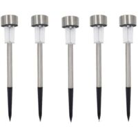 DEESSE SHOP-Lot de 5 bornes solaires à LED lampes de jardin à planter