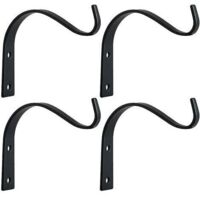 Lot de 4 crochets muraux en fer rustique pour accrocher des lanternes, des manteaux, des crochets en métal robustes pour suspendre des plantes, des lumières et des œuvres d'art, décoration vintage pou