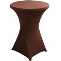 Housse de Table Ronde Extensible en Spandex, Housse Mange Debout, Nappe pour Table Cocktail pour Restaurant Bar Table Cocktail Table de Banquet de Mariage (80×75cm,Marron foncé)