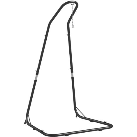 Support de chaise suspendue, cadre pour chaise suspendue, support de chaise suspendue, 133 cm x 116 cm x 195/230 cm, noir