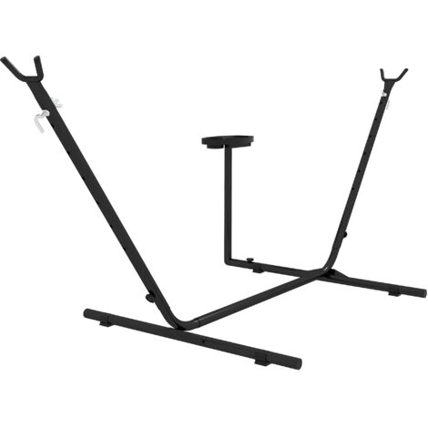 Support de hamac, pour hamacs jusqu'à 280 cm, en acier, 285L x 125l x 110H cm, noir