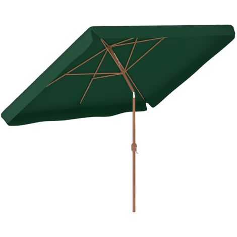 Parasol de jardin 2x3 m avec ouverture à manivelle, inclinable et anti-UV 50+, vert (1/5)