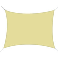 Toldo Vela Rectangular 6x4 m Vela de Sombra para Jardín Patio Terraza Poliéster Anti UV Color Arena