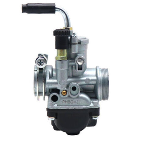 Carburateur PHBG pour moteur 4 temps 50-100 cm³, diamètre 19,5 mm ou 21 mm, compatible avec les moteurs de course Dellorto (modèle A1). Références : PHBG19.5 et PHBG21.
