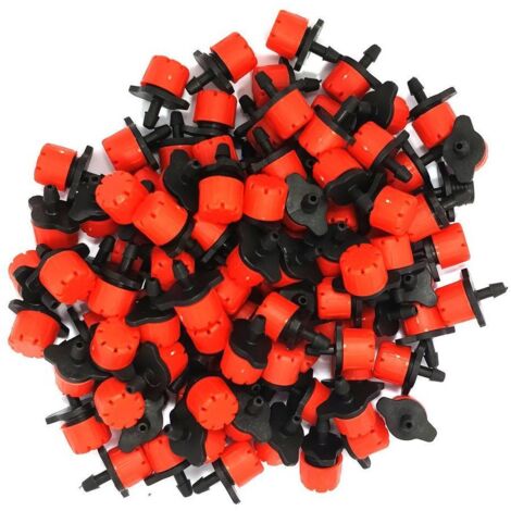 Lot de 100 goutteurs réglables – Débit 1-70 L/h – Autonettoyage intégré – Résistance UV – Irrigation précise pour plantes en pot – Abrisa