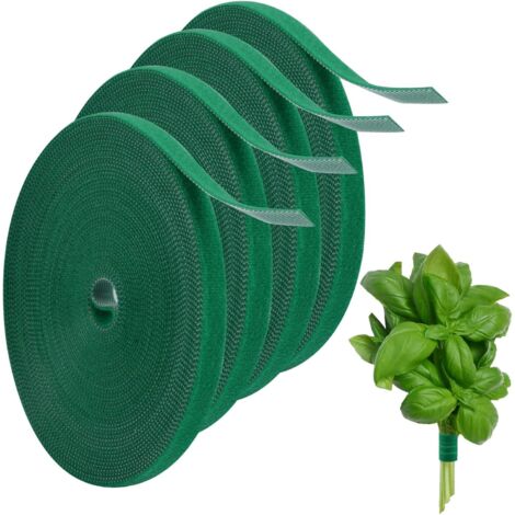 4 Rouleaux Attaches de Jardin pour Plantes, 10 mm x 10 m Plantes Bande de Fixation Reutilisable, Liens de Plantes Bande de Fixation Réutilisable Attache Auto Agrippante pour Plantes Grimpantes (1/5)