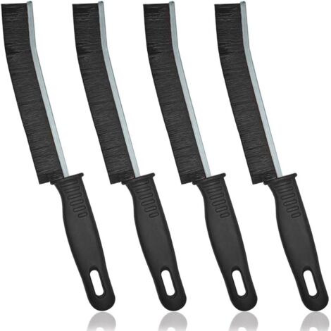 Brosse Nettoyage, Brosse De Nettoyage des Interstices, Brosse Joint Carrelage, Ustensiles de Ménage Multifonctionnelle, Outil de Nettoyage pour la Cuisine, Les Toilettes, Fenêtre (4, Noir) (1/5)