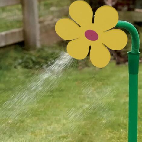 Arroseur de fleurs de jardin  Arroseur de fleurs dansantes rotatif à 360° avec adaptateurs pour pelouse et jardin  Outil d'irrigation amusant pour arroser les chiens et les animaux domestiques（jaune）
