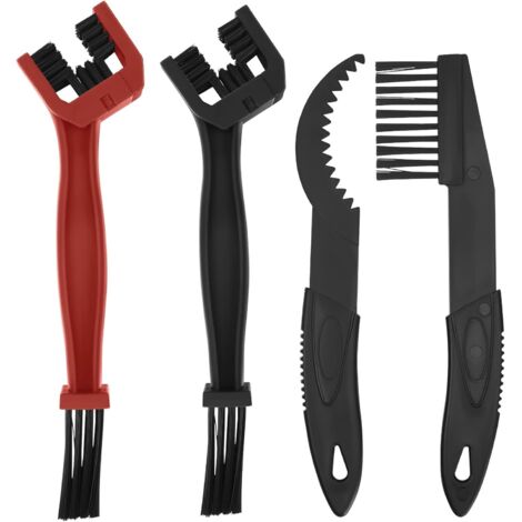 4 Pièces Kit Outils de Brosse de Nettoyage de Chaînes de Moto Vélo, Brosse de Nettoyage pour Chaînes Vitesses de VTT Vélos Motos(C-4 pièces) (1/5)