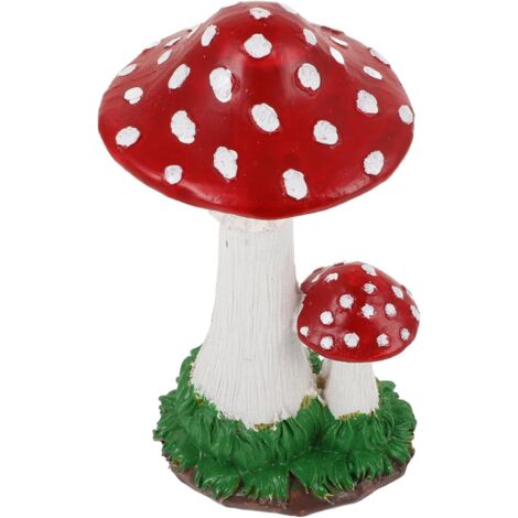 Figurine Décorative Champignon de Jardin en Résine Sûre, Petite Statue de Champignon Parapluie, Accessoire de Décoration Extérieure pour Patio, Pelouse et Jardin, Ornement Amusant