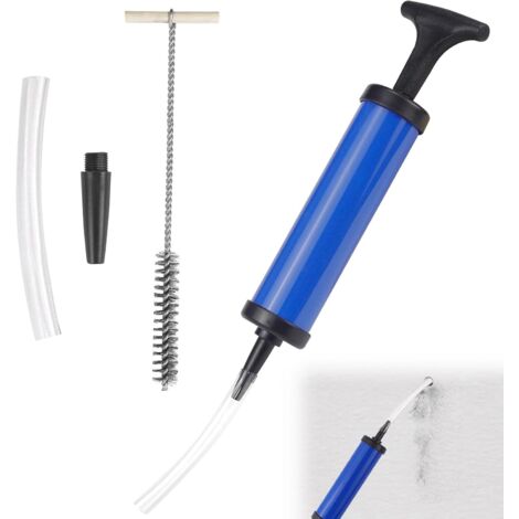 Pompe Manuelle Soufflette Brosse de Nettoyage Perçage Pompe Soufflage Brosse Métallique pour Perceuse Pompe de Forage Manuelle Brosse Cylindrique pour Trou Perçage (1/5)