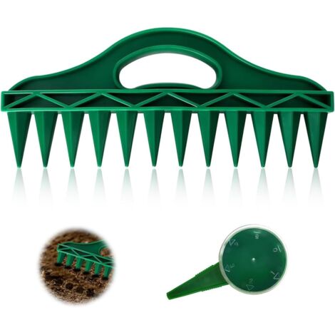 Ensemble D'outils de Semoir, 12 Trous Ensembles de Truie de Plantes, avec Distributeur de Graines Réglable, Plastique Aide à Plantation pour Jardinage, pour Planter Trous et Ameublir Sol (1/5)
