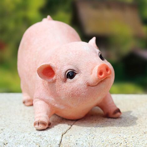 Statue de Jardin en résine pour intérieur ou extérieur Motif Cochon Mignon (1/5)