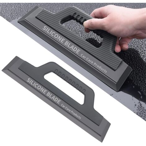 Extracteur de vitres de voiture - 1 pièce - Raclette en silicone - Avec poignée pour nettoyage de voiture, fenêtres, miroirs, saletés (1/5)