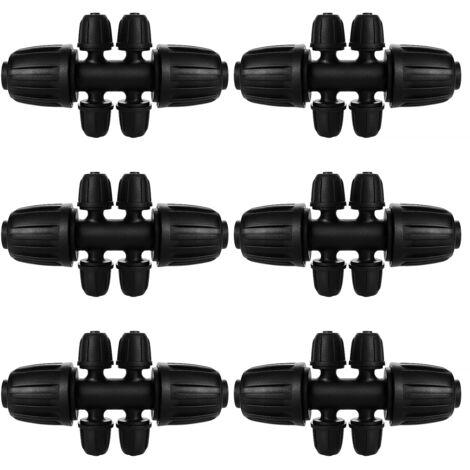 6 Pcs Barbed Tee Pipe Connector 6-Way Irrigation Hose Connector for Tube 13/16mm to 4/7mm, 6-Way Drip Irrigation Connector for Garden, Lawn
Brand: VooGenzek (1/5)