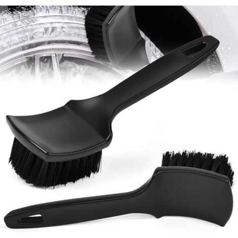 Set of 2 Car Wheel Cleaning Brush, Car Tyre Brush Wash Tool with Non-Slip Handle, Maintenance Brushes for Cars, Motorcycles, Bikes, SUVs, Rims, Tyres, Cars, Cars, etc