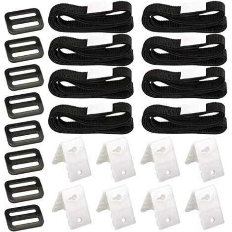 Fixing Kit for Solar Pool Tarpaulin, Fixing Straps and Clips and Buckles, Solar Pool Cover Strap Kit, Universal Pool Cover for Swimming Pool Tarpaulin (8 Pieces) (1/5)