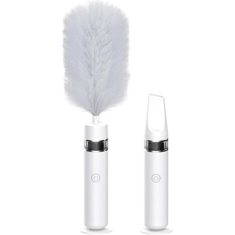 Spin Duster – Plumeau motorisé, brosse rotative télescopique  Outil de collecte de poussière léger, accessoire de nettoyage ergonomique pour les tâches de nettoyage d'intérieur, entretien délicat (1/5)