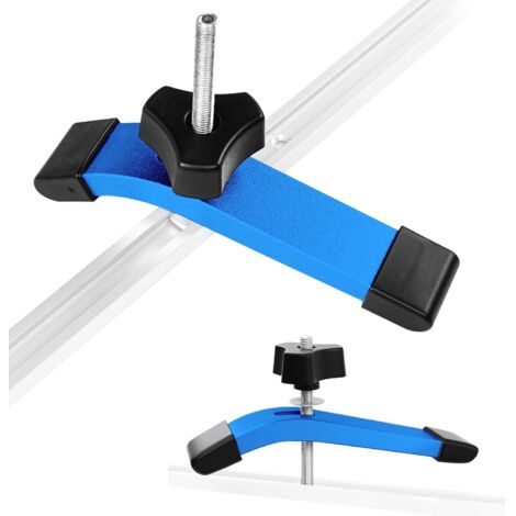 2 Pieces Sets T Type Guide Rail Clamp Aluminum Alloy M8 T-Slot Clamp for Workbench Clamp Quick Release Stable Flexible Compression Clamp (1/5)