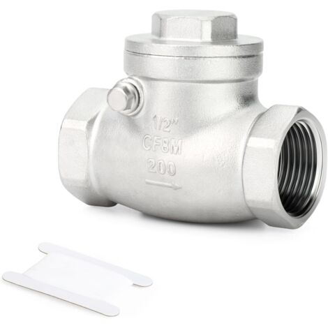 304 Stainless Steel 1/2" FBSP Swing Check Valve,Backflow Prevention,CF8 WOG 1000 Unidirectional Check Valve (1/5)