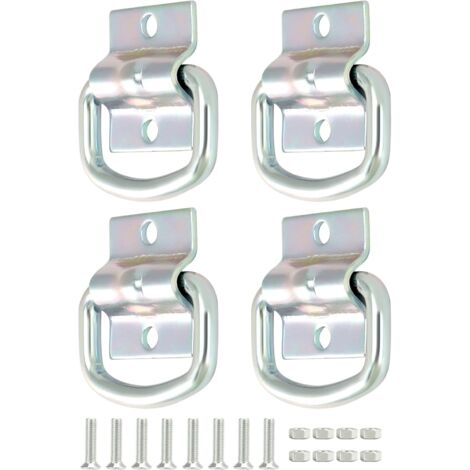 4 Pack Heavy Duty D-Ring Tie Down Rings Galvanised Steel for Trailers, Trucks, Boats, Kayak Binding (1/5)