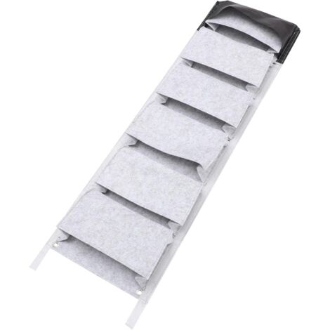 Grey Non Woven Fabric Hanging Wall Planter, 6 Vertical Pockets, Thick, Reusable Growing Pack for Indoor and Outdoor Planting, Gardening Balcony (1/5)