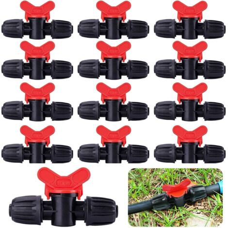 20 Pieces Irrigation Switch Valve Drip Irrigation Tube PE 16mm Fittings Lock Barbed Wire Valves Connectors Hose Barbed Valve Garden - Stop/Activate Water Flow (1/5)