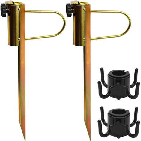 Set of 2 Metal Parasol Brackets for Parasols with a Diameter of 20 to 35 mm (1/5)