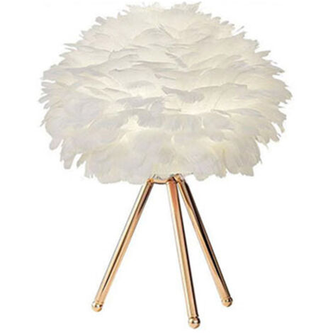 Eosnow Plume LED lampe de Table avec bouton poussoir lumière tamisée décorative or bureau lit veilleuse prise ue prise ue Type 1 triangulaire