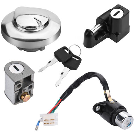 Eosnow Clés de verrouillage de siège de bouchon de gaz de carburant de commutateur d'allumage de moto pour Honda CMX250 rebelle 1985-2014 CA125
