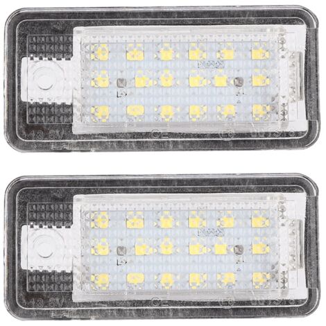 Eosnow – Feux LED pour plaque d'immatriculation Audi – Éclairage arrière blanc lumineux – 18 LED SMD haute puissance – Installation facile