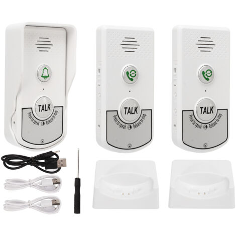 Eosnow – Sonnette d'interphone sans fil IP54 – Distance 1000m – 2 unités intérieures – Communication vocale – Installation facile