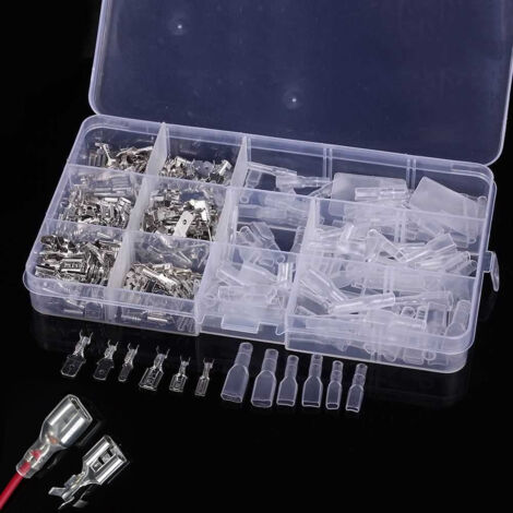 Kit de 270 connecteurs de bornes à sertir pour fils électriques, mâles et femelles, assortis