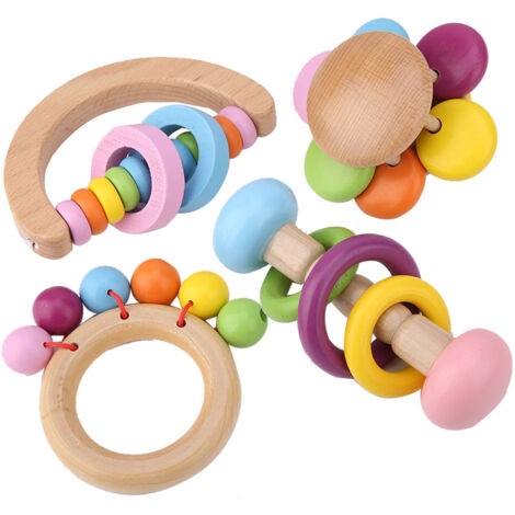Eosnow 4 pièces perroquet jouet oiseau jouets à mcher suspendus en bois jouet perroquet jouant ensemble de jouets