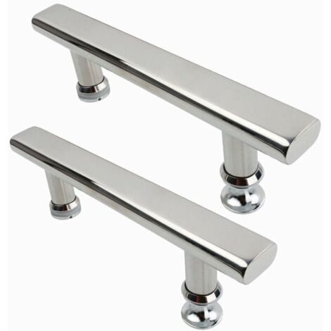 2 poignées de porte de douche en acier inoxydable chromé, 145mm, pour salle de bain et cuisine