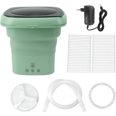 Machine à laver portable,Machine à laver pliable, Mini seau Portable avec couvercle noir, pour camping-car, voyage, appartement, prise ue verte, 100 à 240V
