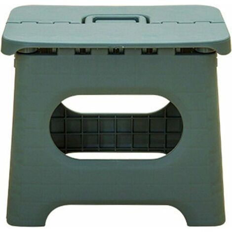 Marchepied pliant avec poignée, petit tabouret en plastique portable et pliable (L, vert)
