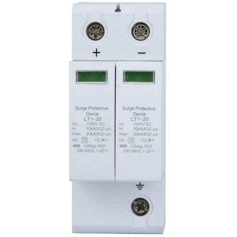 Eosnow,Parafoudre DC, 1000V Surge Protector Ménage Parafoudre photovoltaïque Dispositif de Protection contre les Surtensions (2P 40KA)