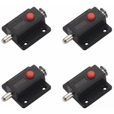 Loquet à glissière de sécurité automatique – ABS et fer – Résistant à la corrosion – Pour portes et fenêtres en bois – Lot de 4 pièces (1/5)