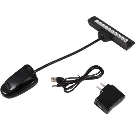 Portable 10 LED Clip sur pupitre pince lumière chambre bureau lampe de lecture AC 110 V 220 V 2