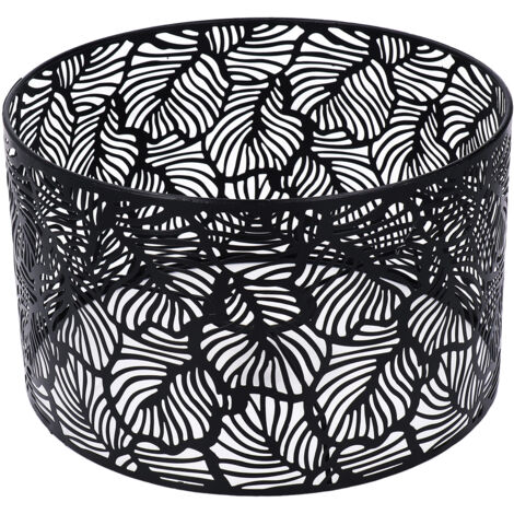 Eosnow – Abat-jour moderne noir 25cm – Hauteur 16cm – Fer pour ampoules E14 E27 – Diffusion lumière sans éblouissement
