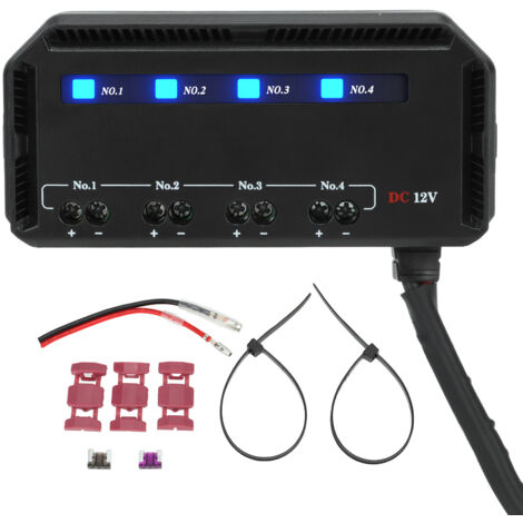 Boîte à fusibles et relais à 4 voies, câblage rapide 12V 20A avec indicateur LED pour moto, voiture, camion, RV EV