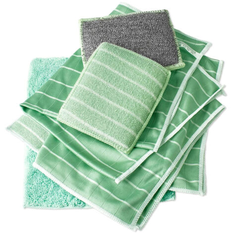 Lot de 6 chiffons en microfibre de bambou – Antibactériens et durables – Pour nettoyage vitres, miroirs et surfaces délicates