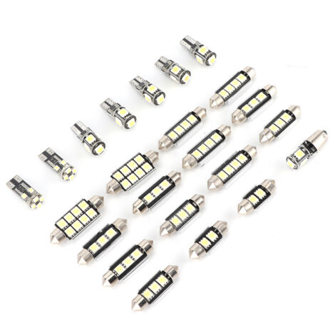 Eosnow Ampoules LED pour voiture, lumière blanche T10 5W, puce 5050, faible consommation, pour plaque d'immatriculation, lampe intérieure de porte, 23 pièces