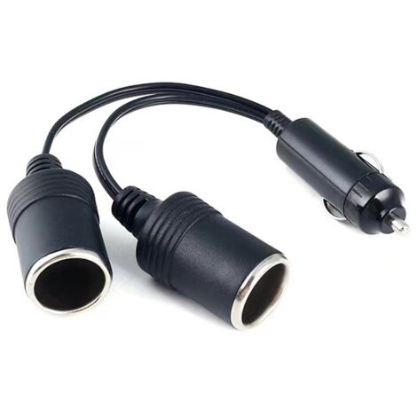 Cyslmuk – Adaptateur allume-cigare double 12V-24V – Prise mâle à 2 voies – Boîtier plastique isolé – Pour voitures, camions, motos (1/5)